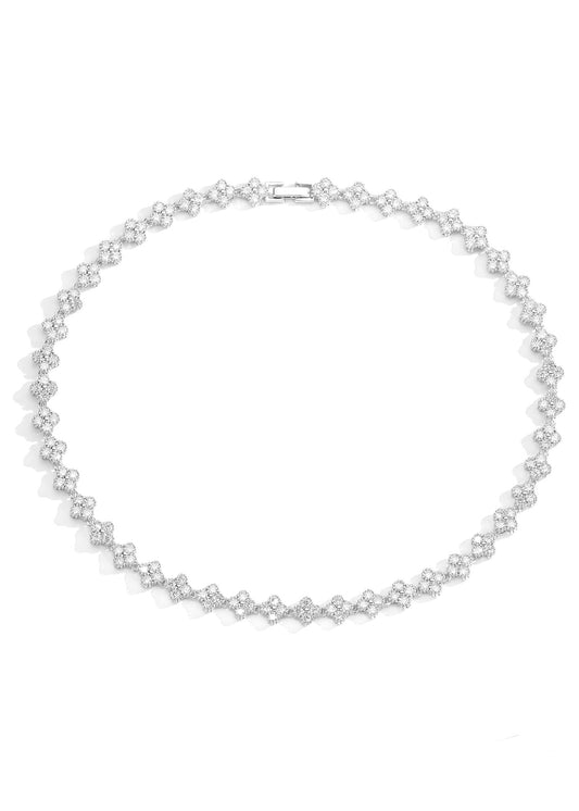 Flower Necklace Silver